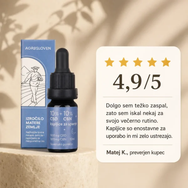 10 % CBN + 10 % CBD konopljine kapljice, 10 ml – Agrosloven